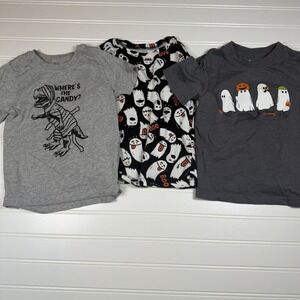 Trio Of Halloween Shirts Toddler 3T Black Gray Olf Navy Okie Dokie Wonder Nation